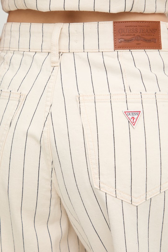 Guess Jeans szorty damskie bawełniane beżowy W6GDY5.D7961