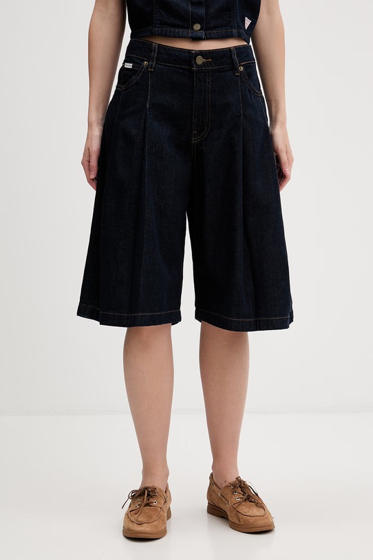 Guess Jeans pantaloncini eleganti da donna in jeans blu navy W6GDY5.D7971