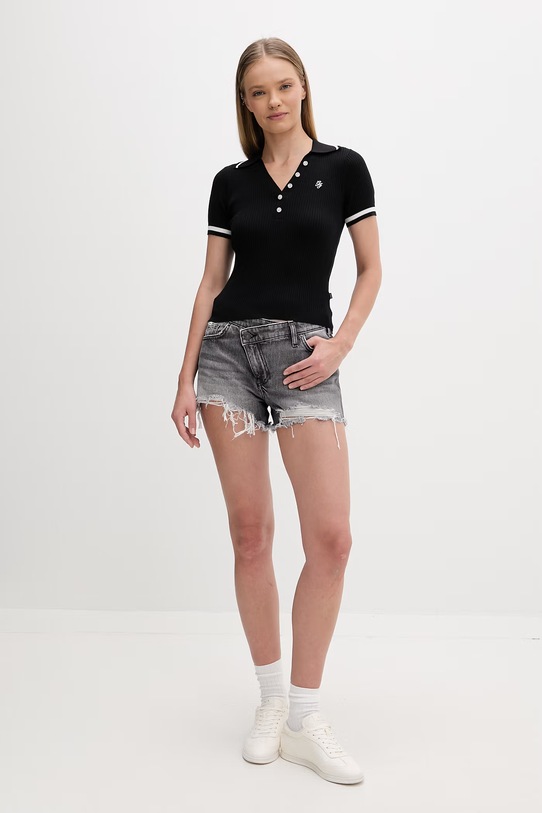 Guess Jeans Σορτς γυναικεία ντένιμ W6GDZ8.D6572 γκρί SS26