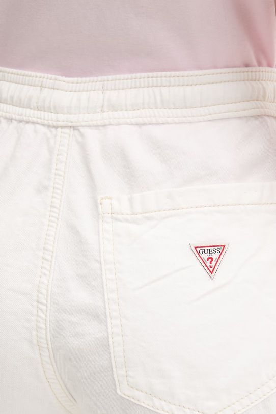Guess Jeans kratke hlače za žene od pamuka bijela W6GD53.D5NW2