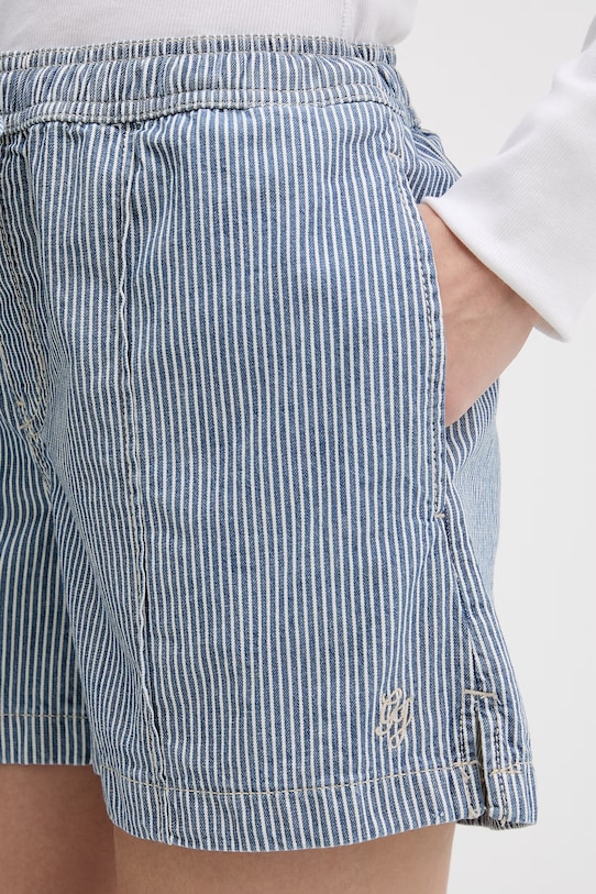 Guess Jeans kratke hlače ženske od pamuka plava W6GD53.D7881