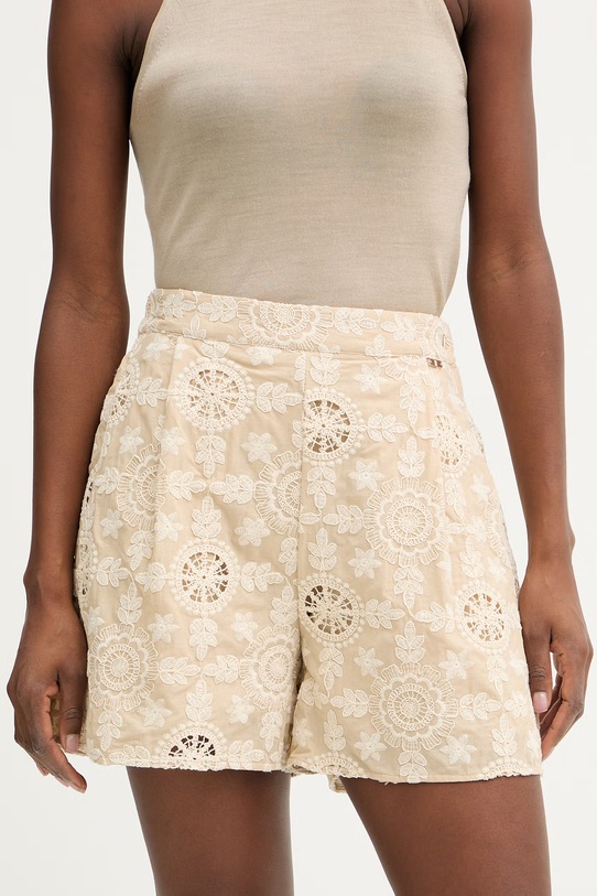 Fracomina szorty eleganckie damskie bawełniane beżowy FJ26SV6001W400E5