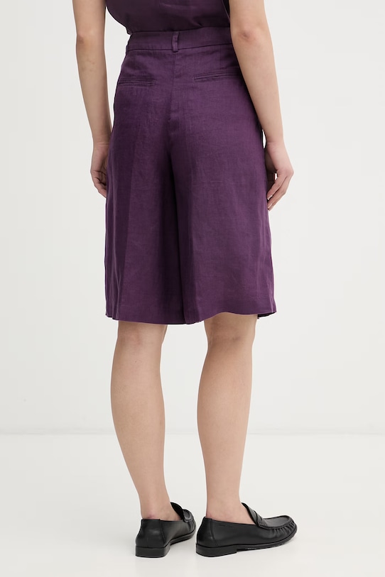 Oblečenie United Colors of Benetton šortky dámske ľanové 4AGHD902L fialová