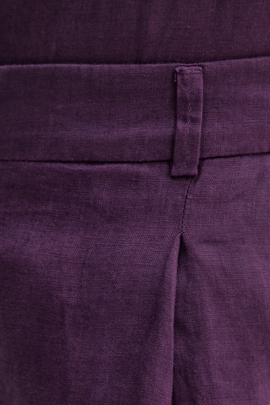 United Colors of Benetton kratke hlače ženske lanene vijolična 4AGHD902L