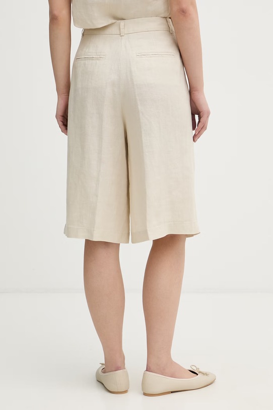 Odjeća United Colors of Benetton kratke hlače za žene od lana 4AGHD902L bež