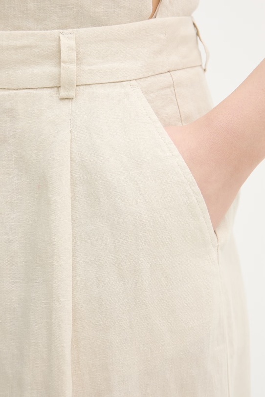 United Colors of Benetton šortky dámske ľanové béžová 4AGHD902L