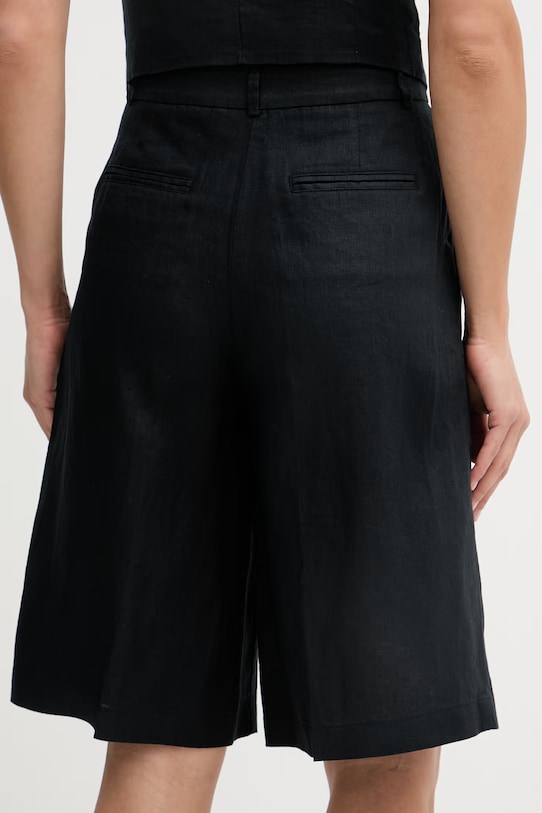 Odjeća United Colors of Benetton kratke hlače za žene od lana 4AGHD902L crna