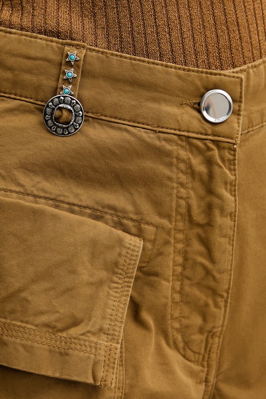 Pinko pantaloncini cargo da donna in cotone marrone 106821.A3AW