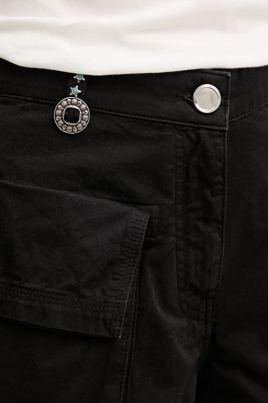 Pinko Σορτς cargo γυναικεία βαμβακερά μαύρο 106821.A3AW