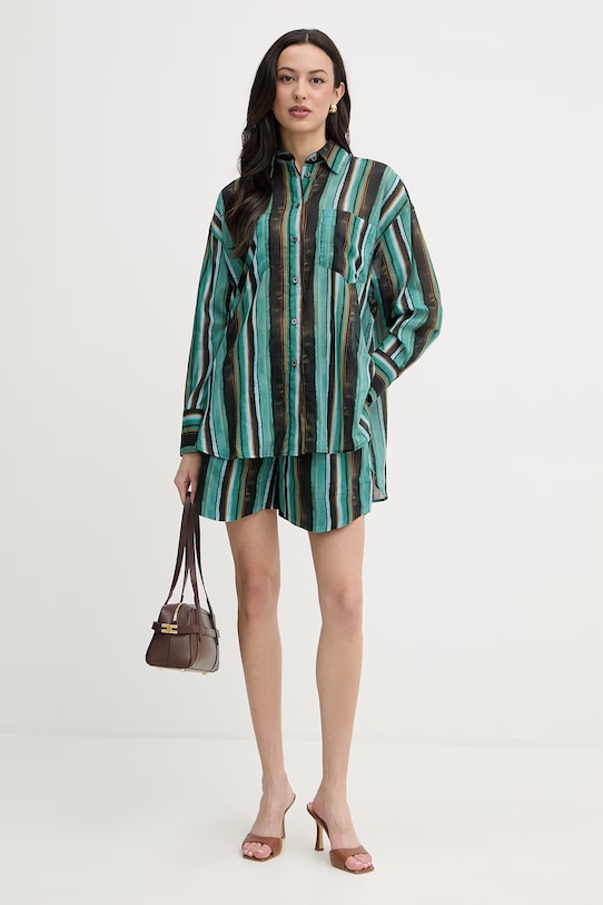 Pinko szorty damskie bawełniane 106991.A3CH zielony SS26