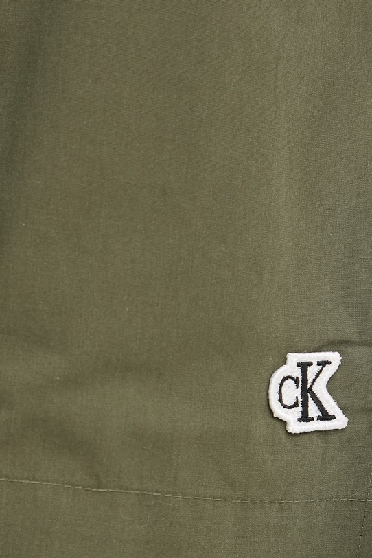 Calvin Klein Jeans kratke hlače ženske bombažne zelena LV047G617G