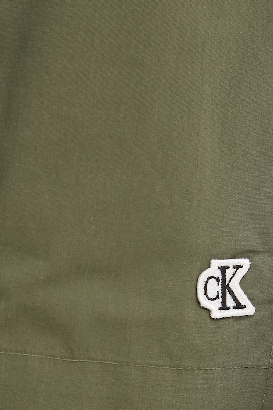 Calvin Klein Jeans kratke hlače ženske bombažne zelena LV047G617G