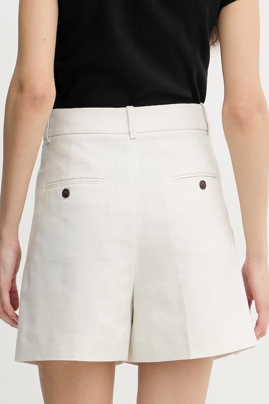 Oblačila Calvin Klein Jeans kratke hlače ženske z dodatkom lanu LV047F632G bež