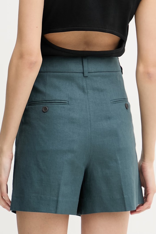 Oblečenie Calvin Klein Jeans šortky dámske s prímesou ľanu LV047F632G tyrkysová