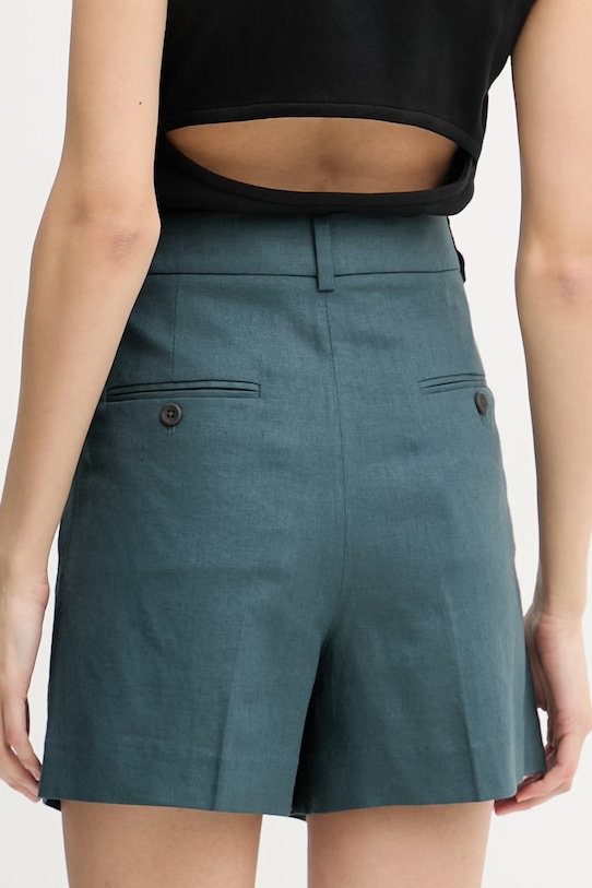 Oblečenie Calvin Klein Jeans šortky dámske s prímesou ľanu LV047F632G tyrkysová