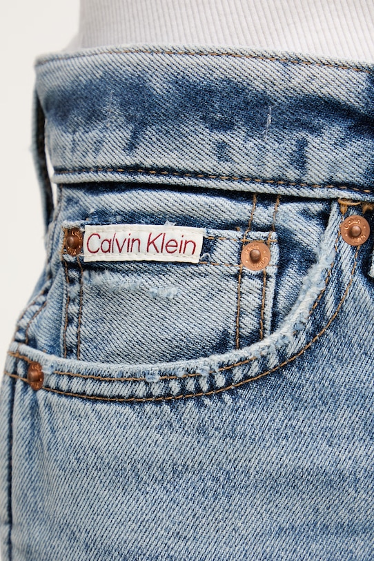 Calvin Klein Jeans šortky dámske rifľové modrá LV047F770G