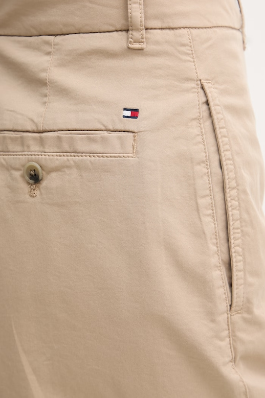 Tommy Hilfiger chino kratke hlače ženske z bombažem bež WW0WW49648