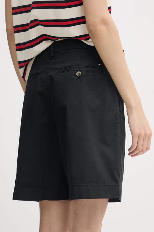 Odjeća Tommy Hilfiger chino kratke hlače ženske s pamukom WW0WW49648 crna