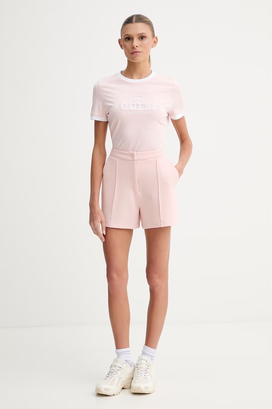 Guess szorty damskie SARAH V6GD01.K2927 różowy SS26