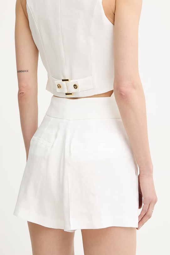 Ρούχα Elisabetta Franchi σορτς γυναικεία με λινό SH01162E2 μπεζ