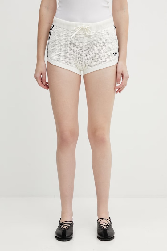 adidas Originals pantaloni scurți CROCHET KC6477 bej SS26