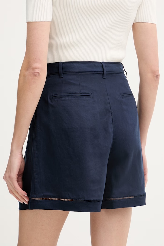 Odzież Lacoste szorty z lyocellem damskie FF1026 granatowy