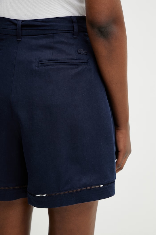 Lacoste szorty z lyocellem damskie granatowy FF1026