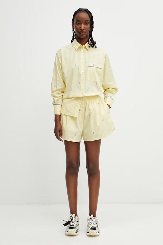 Lacoste szorty bawełniane damskie FF1034 żółty