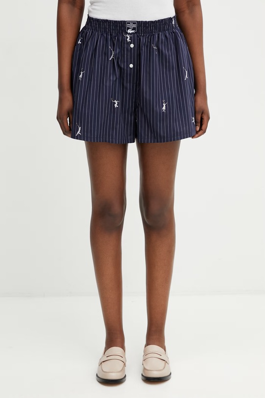 Lacoste къс панталон от памук дамски тъмносин FF1034