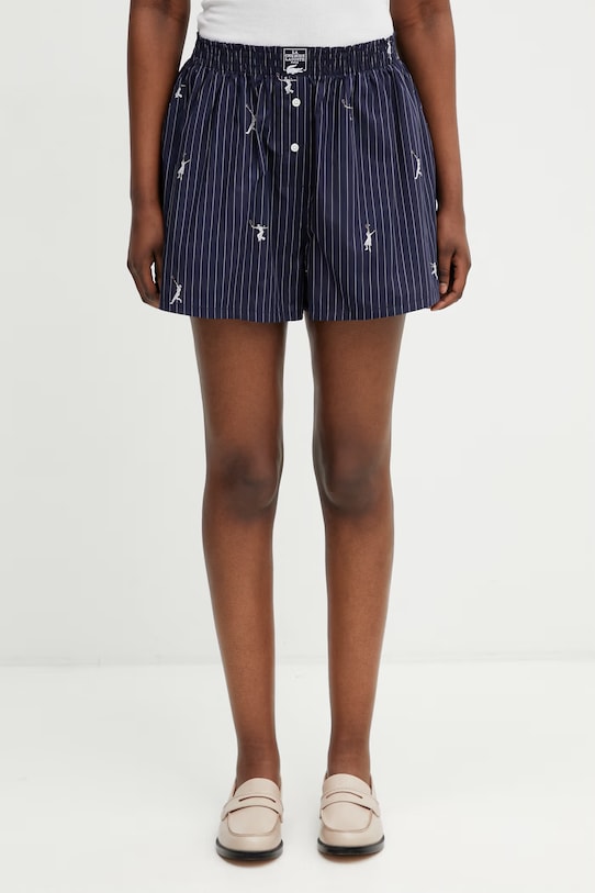 Lacoste szorty bawełniane damskie granatowy FF1034