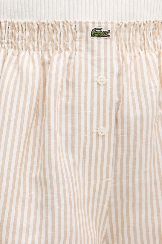 Lacoste szorty z lnem damskie beżowy FF1428