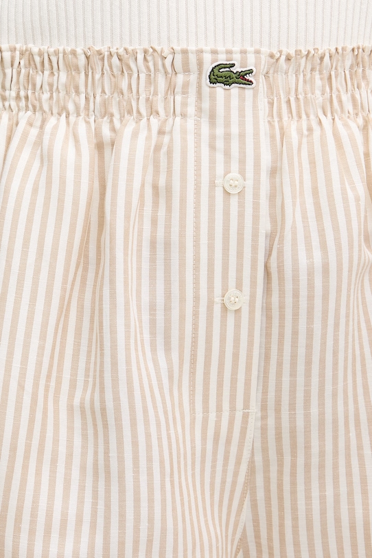 Lacoste szorty z lnem damskie beżowy FF1428