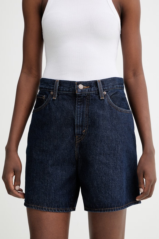 Levi's szorty jeansowe HIGH BAGGY bawełna granatowy A9311.0006