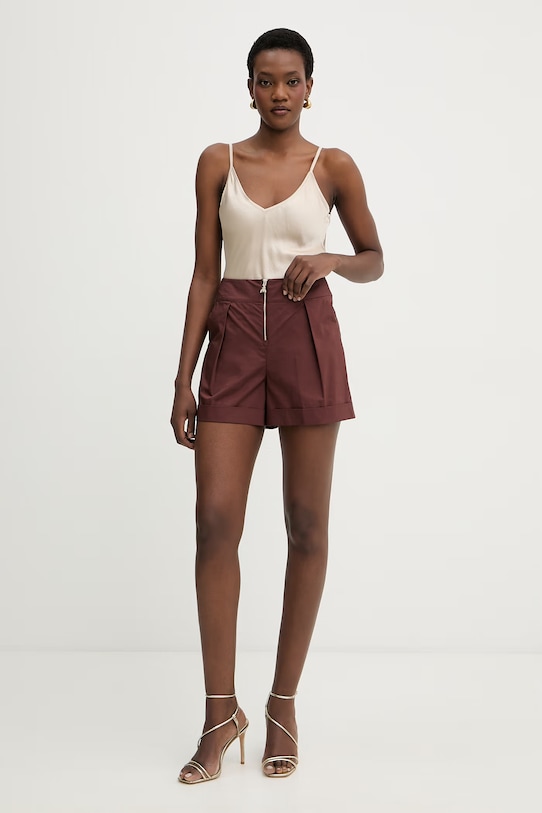 Patrizia Pepe szorty damskie bawełniane 2P1751.A9B9 brązowy SS26