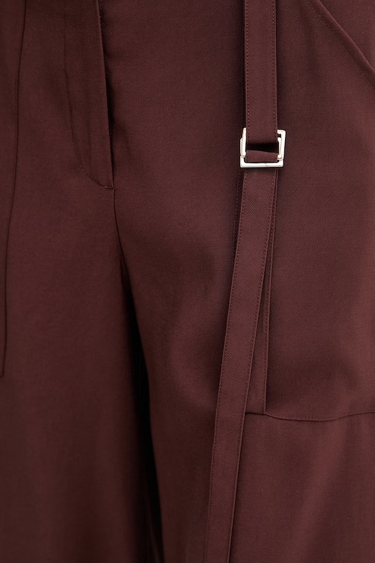 Patrizia Pepe szorty eleganckie damskie z wiskozy brązowy 2P1773.A573