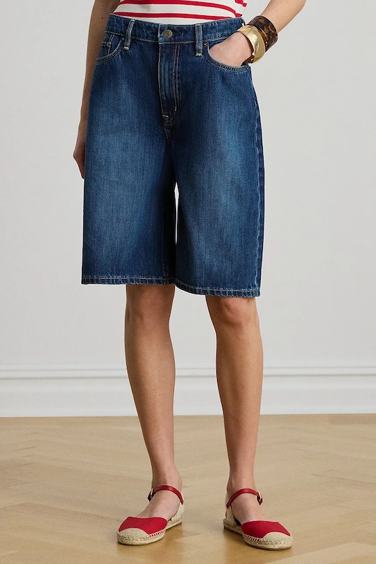 Lauren Ralph Lauren bermudy damskie jeansowe granatowy 200P13594