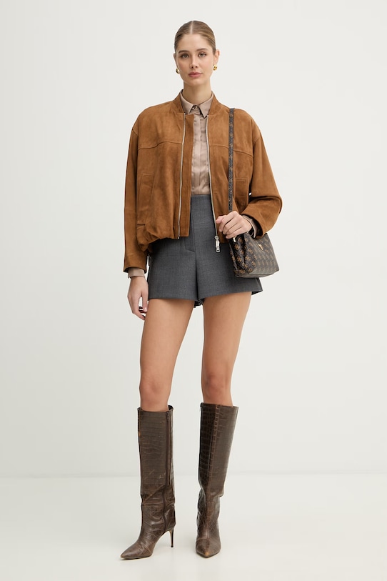 Kratke hlače z dodatkom volne MAX&Co. MCOABETONE 2616781041200 siva SS26