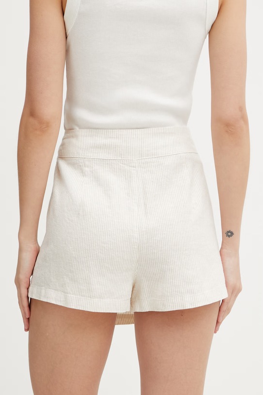 Oblečenie Tommy Jeans culottes dámske s ľanom DW0DW22267 béžová