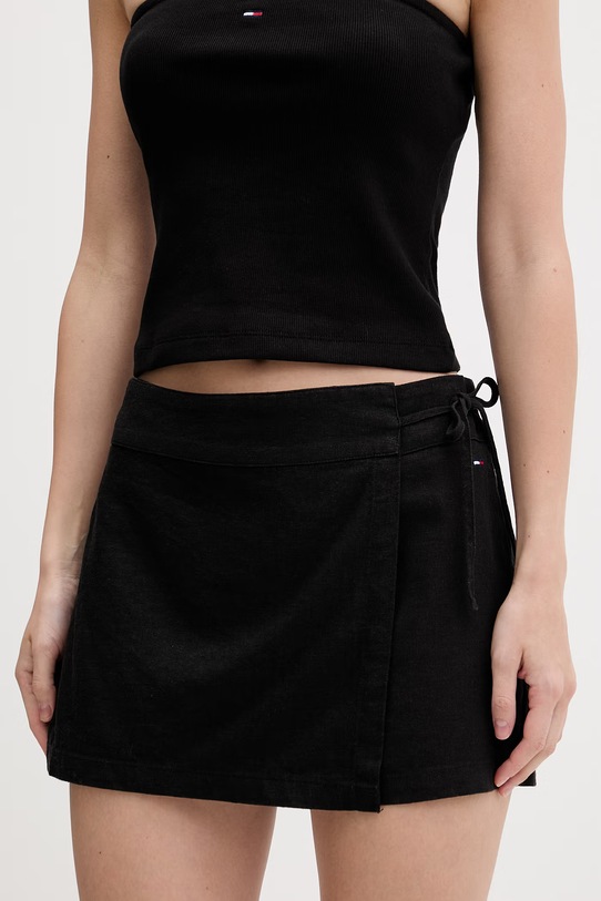 Tommy Jeans fustă-pantalon de damă din in negru DW0DW22267