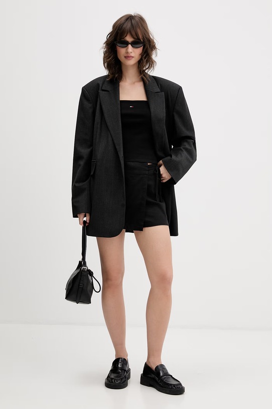 Tommy Jeans fustă-pantalon de damă din in DW0DW22267 negru SS26