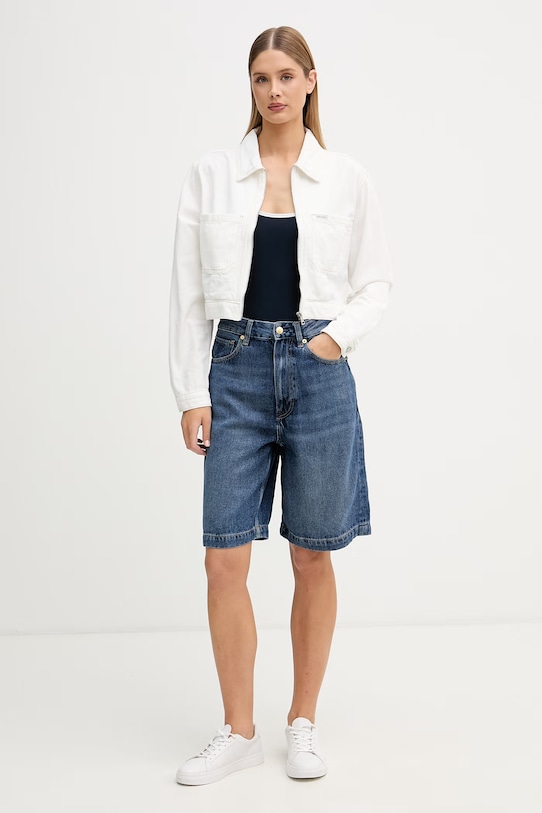 Tommy Hilfiger šortky dámske rifľové WW0WW48597 tmavomodrá SS26