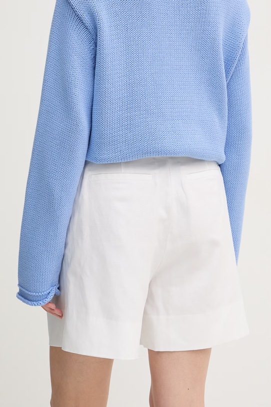 Oblečení Tommy Hilfiger šortky dámské se lnem WW0WW49040 bílá