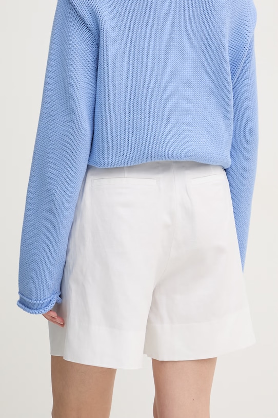 Oblečení Tommy Hilfiger šortky dámské se lnem WW0WW49040 bílá