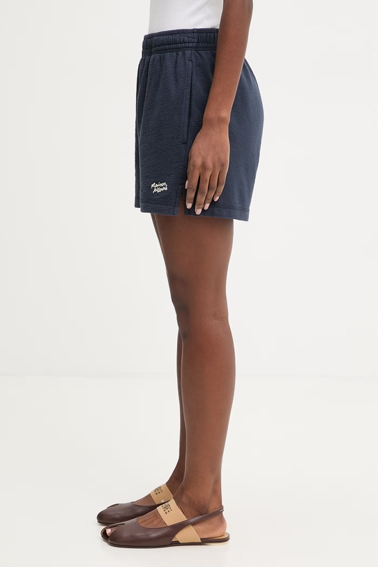 Maison Kitsuné szorty dresowe bawełniane damskie QW01400KA0035 granatowy SS26