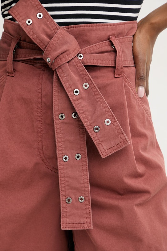 BOSS Orange šortky dámske bavlnené s elastanom C Tulina-D burgundské 50556394