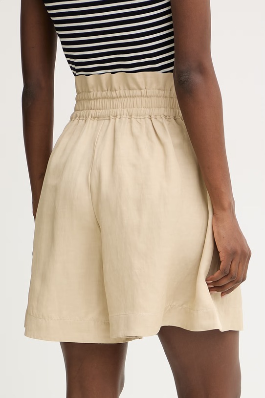Oblečenie BOSS Orange šortky dámske s prímesou ľanu C Tacolina 50561845 béžová