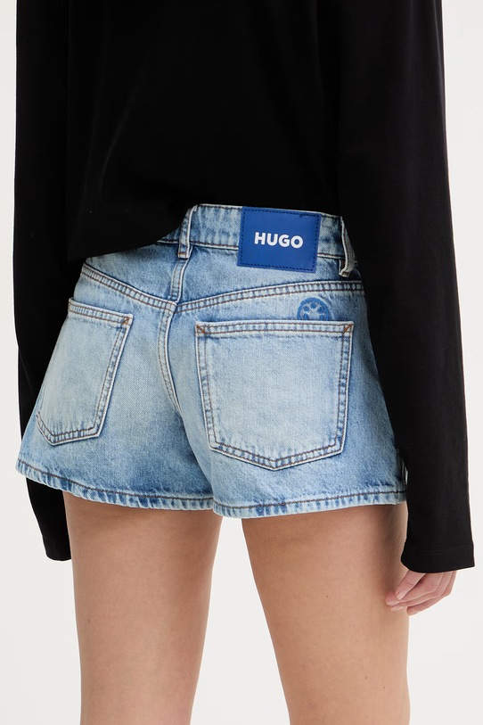 Odzież HUGO niebieskie szorty damskie jeansowe Galimon_B 50557083 niebieski