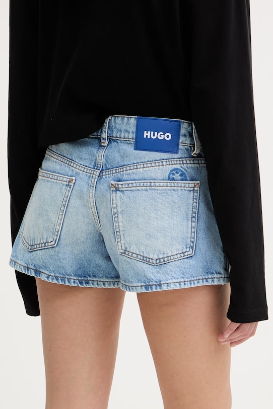 Odzież HUGO niebieskie szorty damskie jeansowe Galimon_B 50557083 niebieski