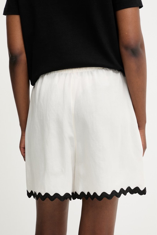 Îmbrăcăminte HUGO pantaloni scurți de damă cu amestec de in Haslala-1 50557546 bej