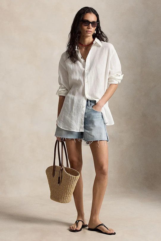 Polo Ralph Lauren szorty damskie jeansowe RIGID DENIM-WVN-SHORTS 211A12959001 niebieski